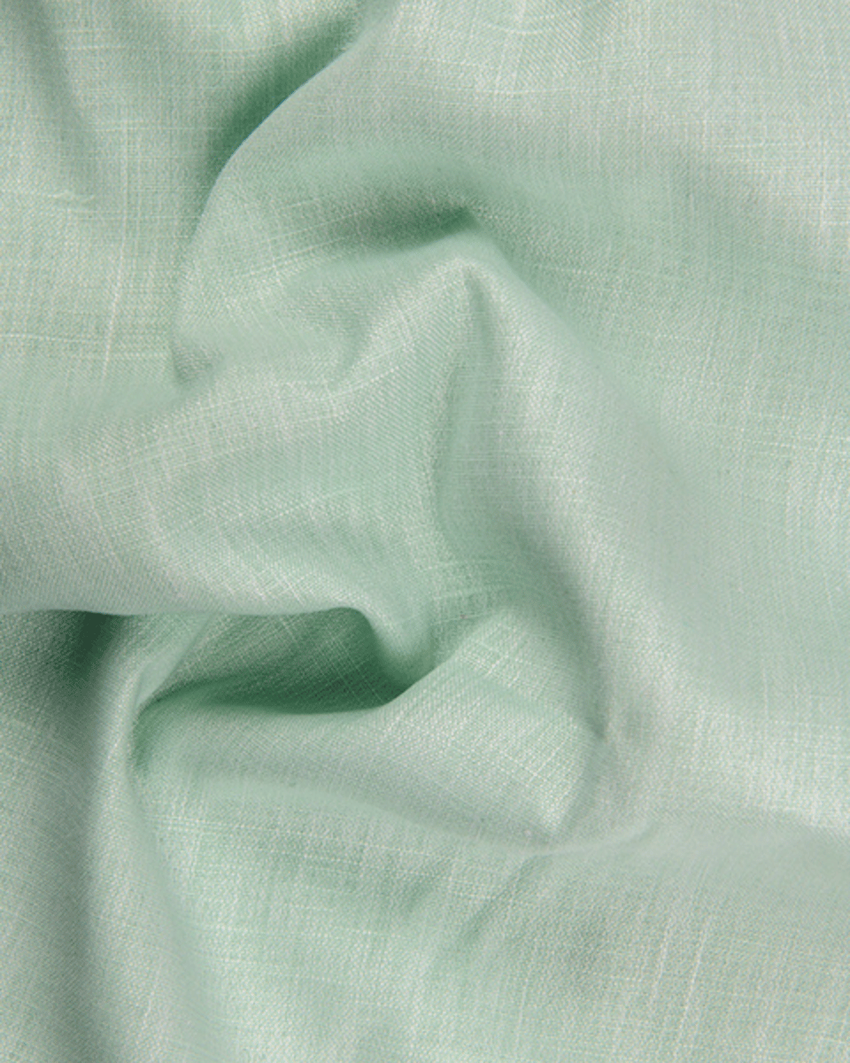 Premium Linen Cotton Light Pista Colour Men's Shirt