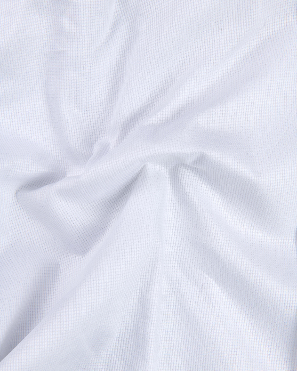 Linen 70% Lea Pure White Texture Men's Shirt