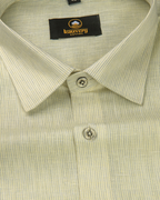 Linen Space Small Lining Light Lemon Colour Men’s Shirt