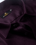 Pure Linen Dark Wine Colour Men's Shirts