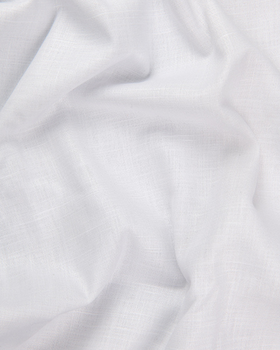 Premium Linen Cotton Pure White Colour Men's Shirt