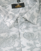 Pure Linen Digital White and Grey Colour Men’s Shirt