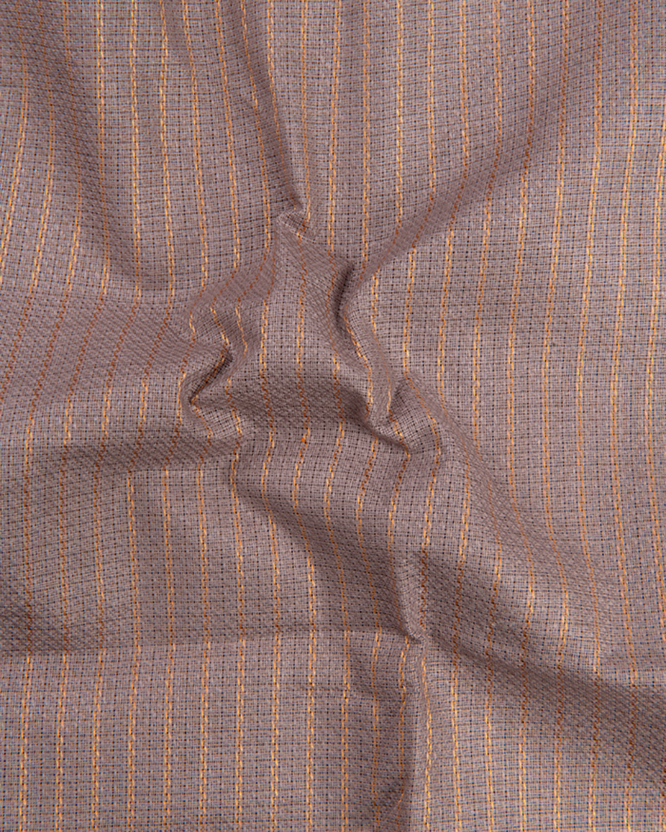 Linen Jute Striped Golden Line Mustard Colour Men’s Shirt