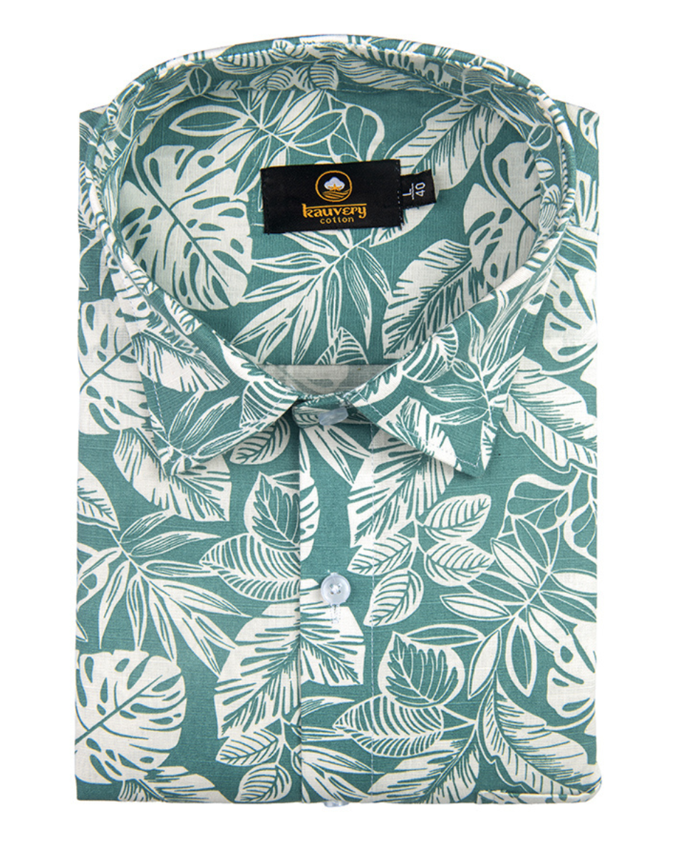 Linen Digital Printed C Green Colour Men’s Shirt