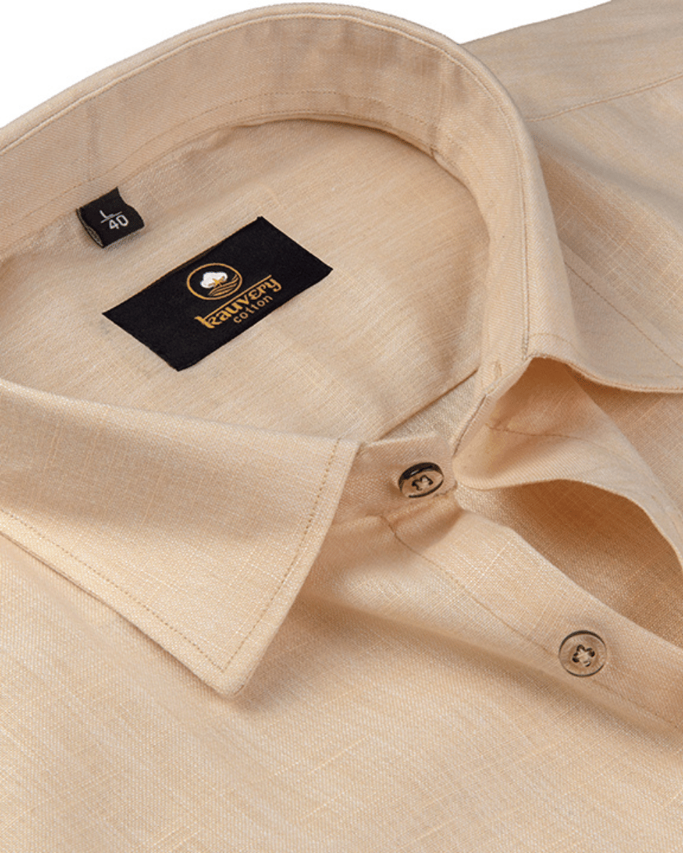 Premium Linen Cotton Sand Beige Colour Men's Shirt