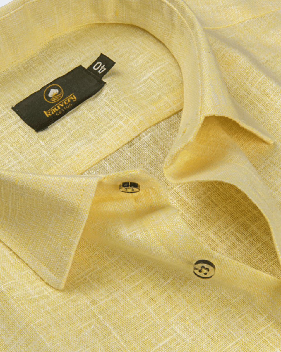 Pure Linen Lemon Colour Men's Shirt