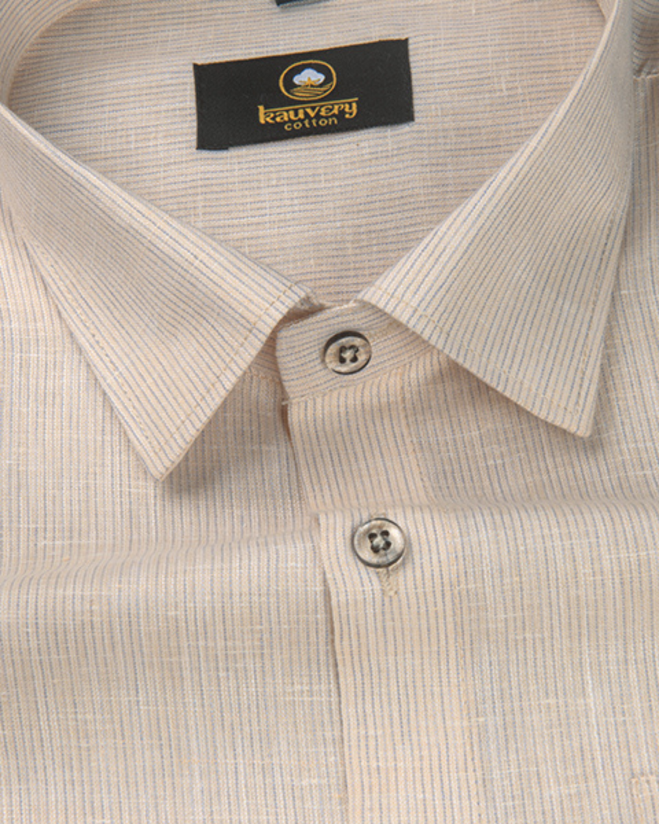 Linen Space Small Lining Peach Colour Men’s Shirt