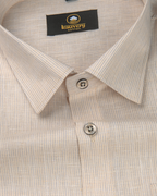 Linen Space Small Lining Peach Colour Men’s Shirt