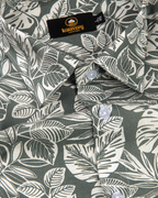 Linen Digital Printed Light Grey Colour Shirt for Men