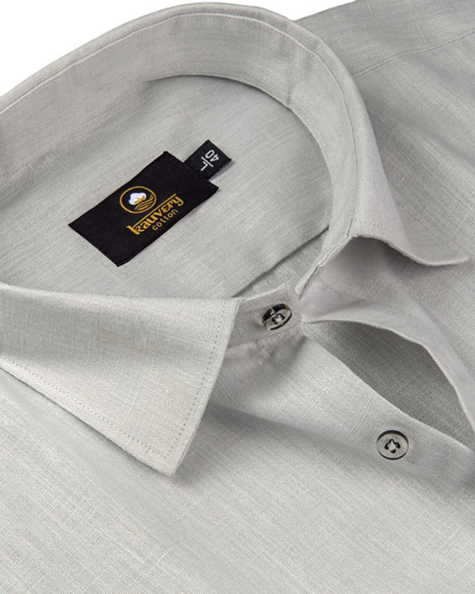 Premium Linen Cotton Steel Grey Colour Men's Shirt