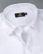 Linen Solid Pure White Men's Shirt