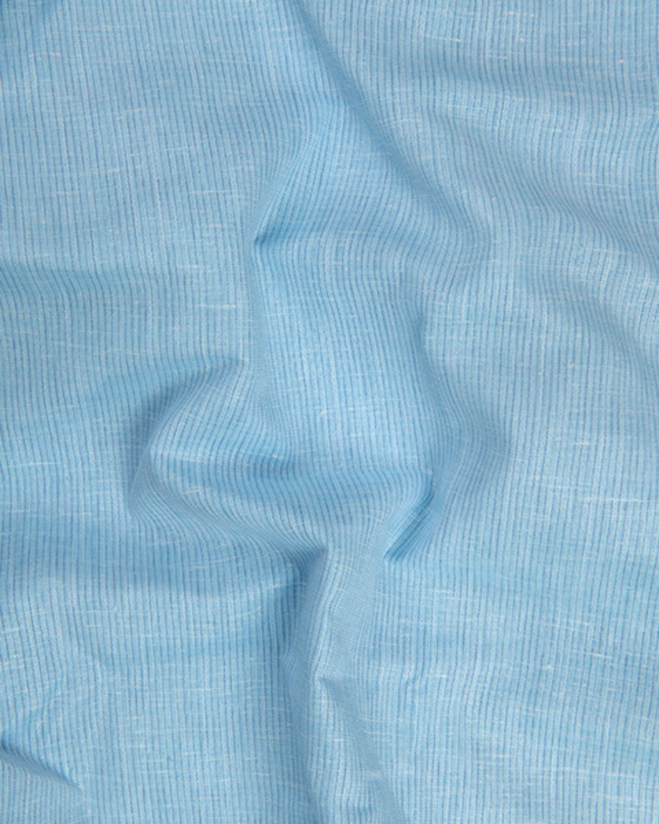 Linen Space Small Lining Ice Blue Colour Men’s Shirt