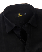Linen Solid Full Black Colour Shirt for Men