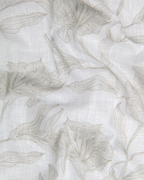 Pure Linen Digital Cream and Brown Floral Men’s Shirt
