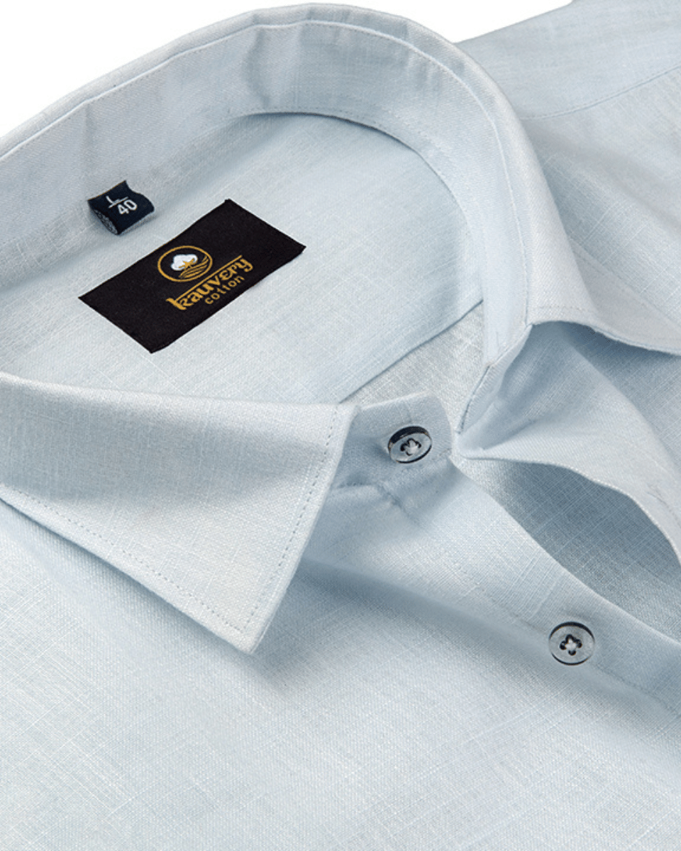Premium Linen Cotton Ice Blue Colour Men's Shirt