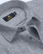 Pure Linen Dark Grey Colour Mens Shirt