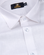 Linen 60% Lea Pure White Men's Shirt