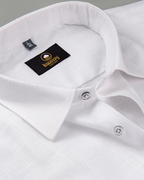 Premium Linen Cotton Pure White Colour Men's Shirt