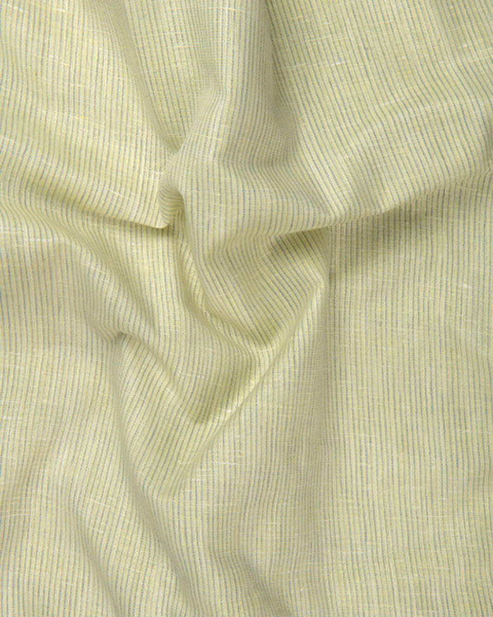 Linen Space Small Lining Light Lemon Colour Men’s Shirt