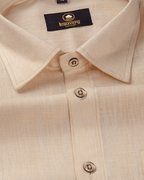 Premium Linen Cotton Sand Beige Colour Men's Shirt