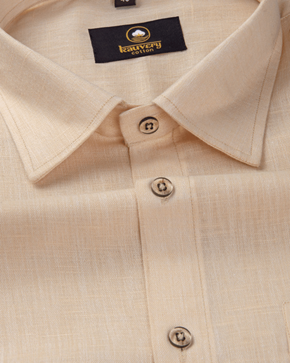 Premium Linen Cotton Sand Beige Colour Men's Shirt