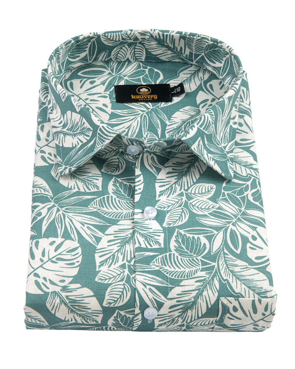 Linen Digital Printed C Green Colour Men’s Shirt
