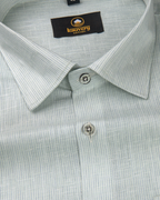 Linen Space Small Lining Light Pista Colour Men’s Shirt