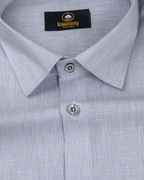 Linen Space Small Lining Light Blue Colour Men’s Shirt