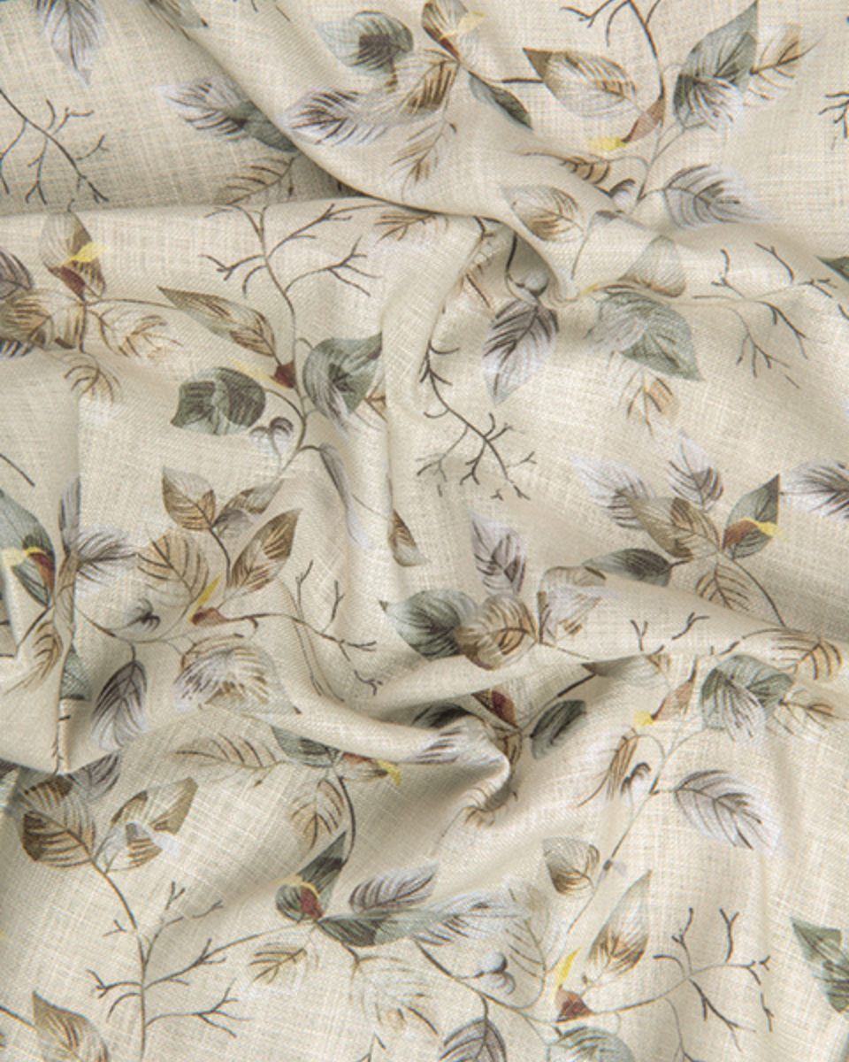 Pure Linen Digital Cream and Midnight Green Floral Men’s Shirt