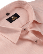 Premium Linen Cotton Light Orange Colour Men's Shirt