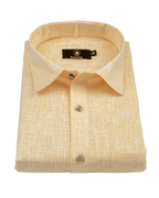 Pure Linen Mango Colour Mens Shirts
