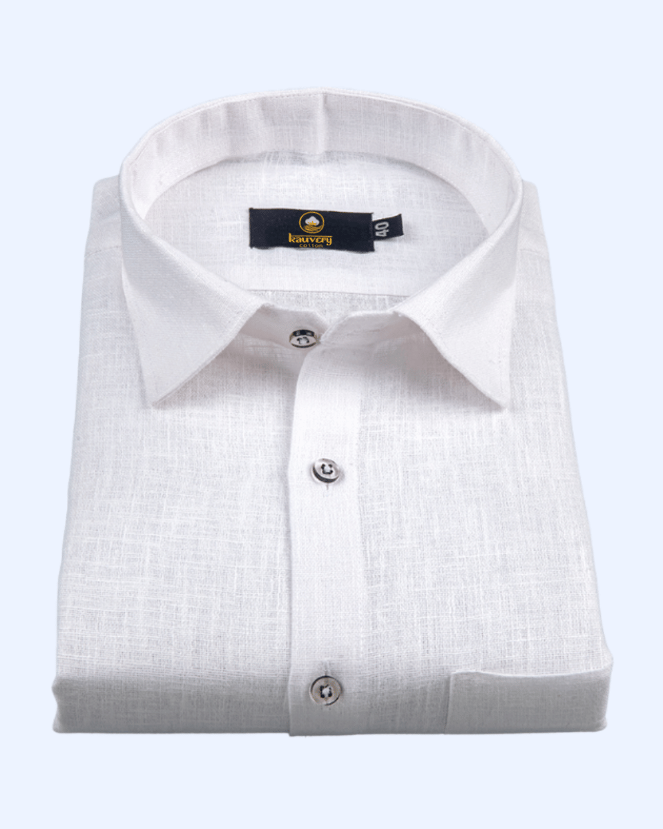 Pure Linen Half White Men's Shirt