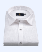 Pure Linen Half White Men's Shirt