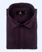 Pure Linen Dark Wine Colour Men's Shirts