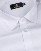 Linen 70% Lea Pure White Texture Men's Shirt