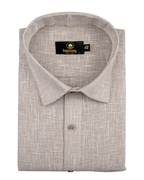 Pure Linen Light Mustard Colour Mens Shirts