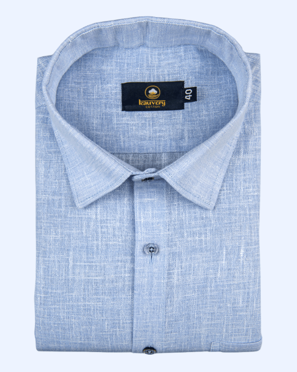 Pure Linen Ice Blue Colour Men's Shirt