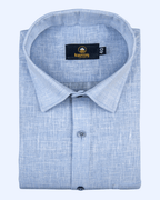 Pure Linen Ice Blue Colour Men's Shirt