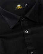 Linen Solid Full Black Colour Shirt for Men
