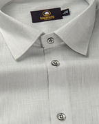 Premium Linen Cotton Steel Grey Colour Men's Shirt