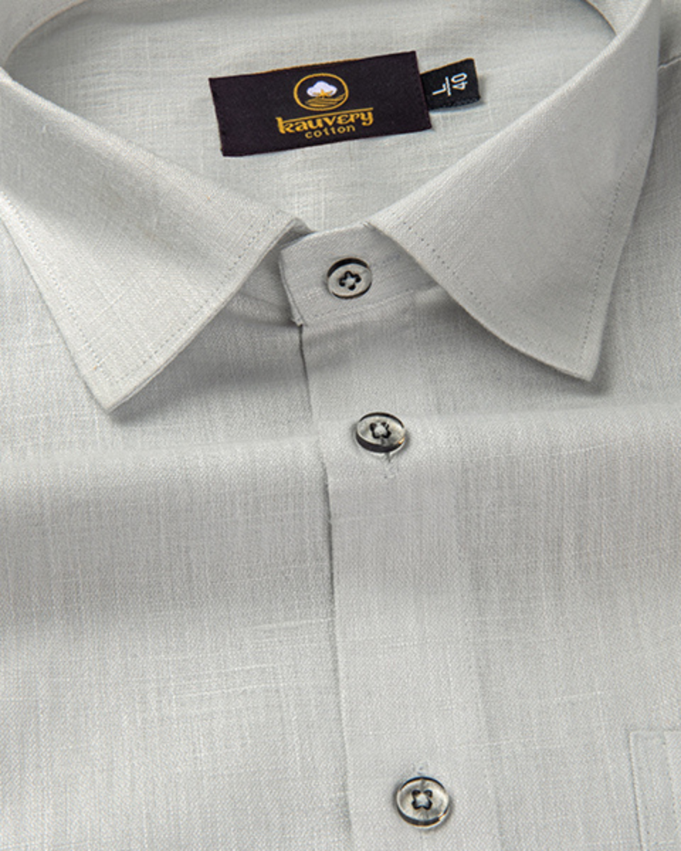 Premium Linen Cotton Steel Grey Colour Men's Shirt