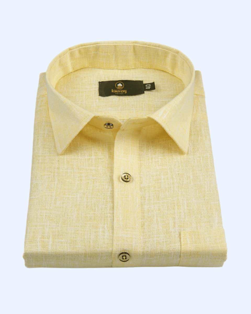 Pure Linen Lemon Colour Men's Shirt