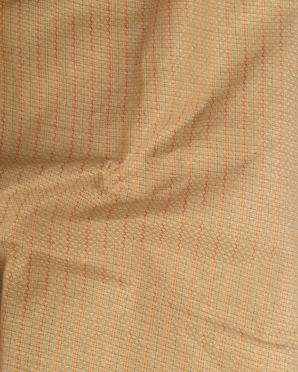 Linen Jute Striped Golden Line Gold Colour Shirt for Men