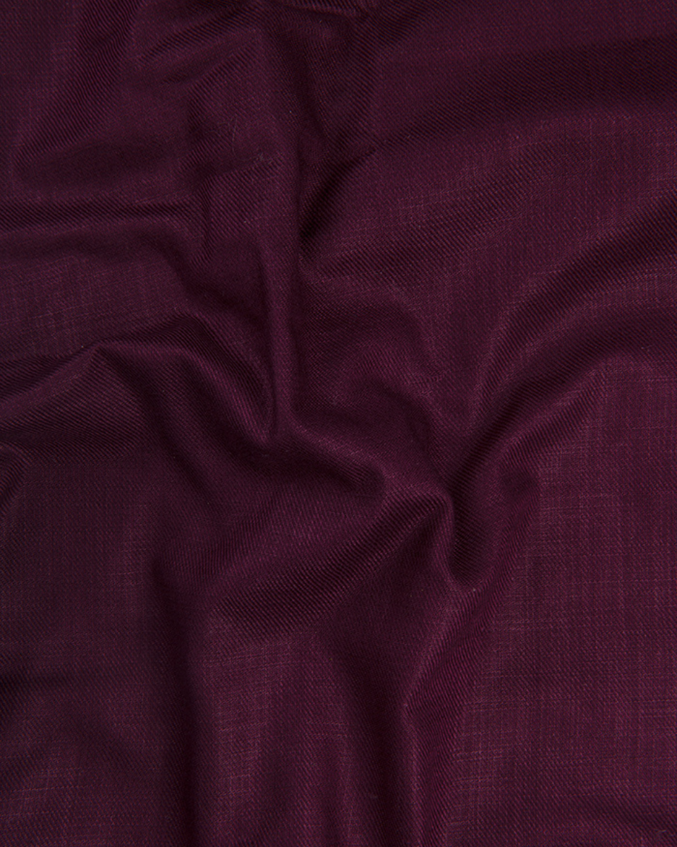 Linen Solid Dark Wine Colour Men's Shirt