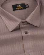 Linen Jute Striped Golden Line Mustard Colour Men’s Shirt