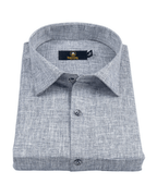 Pure Linen Dark Grey Colour Mens Shirt