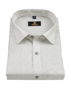 Linen Space Small Lining Cream Colour Men’s Shirt