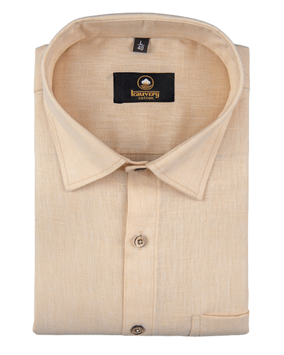Premium Linen Cotton Sand Beige Colour Men's Shirt