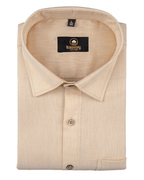 Premium Linen Cotton Sand Beige Colour Men's Shirt