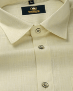 Premium Linen Cotton Butter Lemon Colour Men's Shirt